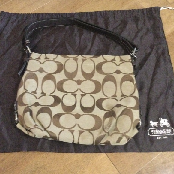 Brown and beige Coach bag - Picture 1 of 6